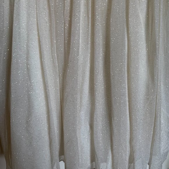 MY MICHELLE GIRLS BEADED IVORY Gold Sparkles DRESS WITH UNDERSKIRT SIZE 8 - Picture 5 of 11